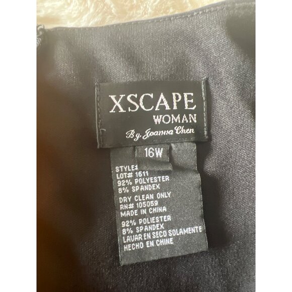 Xscape Woman by Joanna Chen Black Chiffon Flutter Sleeve Dress -16W, semi-formal - Picture 6 of 9